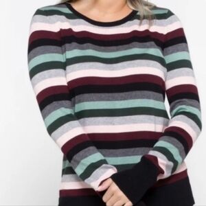 Vince Camuto Multicolor Striped Long Sleeve Top